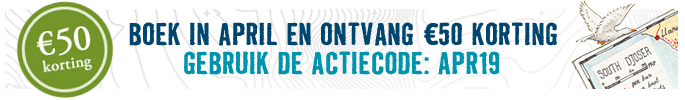 Boek in april en ontvang €50 korting. Gebruik de actiecode APR19. Boek in april en ontvang €50 korting. Gebruik de actiecode APR19.